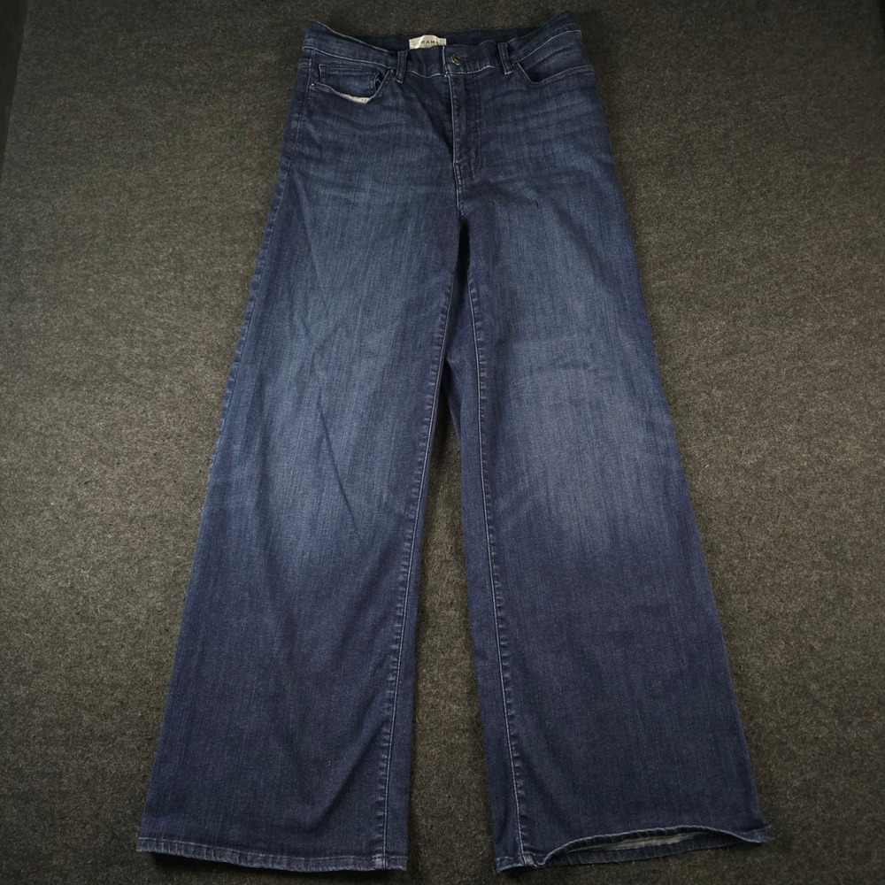 Frame Le Palazzo Jeans Dark Wash High Rise Wide Leg Denim Size 28 (Fits 30x30)